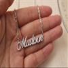 BeautyLiLi Stainless Steel Jewelry Custom Dainty Initial Name Necklace Silver for Women Grandma Bambi view 4