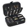 SLOZO Travel Jewelry Box,Upgraded Travel Jewelry Case,Portable Jewelry Boxes for Women,PU Leather Jewelry Box,Travel Jewelry Organizer for Necklaces,Rings,Earrings,Bracelets,Black view 1