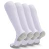 Ultrafun 4 Pairs Soccer Socks Men Youth Kids Cushioned Knee High Team Sports Football Socks (US, Alpha, Large, White) view 1