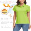 MAGCOMSEN Women's Polo Shirts Short Sleeve UPF 50+ Sun Protection Polos for Casual Work Quick Dry Collared Shirt Green S view 3