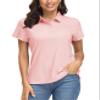MAGCOMSEN Women's Golf Shirts Sun Protection Dry Fit Polo Shirt Short Sleeve UV Tshirts for Sport Tennis Pale Pink XL view 1
