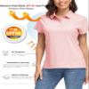 MAGCOMSEN Women's Golf Shirts Sun Protection Dry Fit Polo Shirt Short Sleeve UV Tshirts for Sport Tennis Pale Pink XL view 3