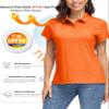 MAGCOMSEN Polo Shirts for Women Short Sleeve UPF 50+ Sun Protection Golf Polos Casual Quick Dry Collared Shirt Orange S view 3