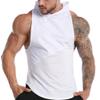 Jueshanzj Men's Fitness Sports Undershirt Hooded Quick Dry Undershirt White M