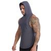Jueshanzj Men's Fitness Sports Undershirt Hooded Quick Dry Undershirt Grey L view 3