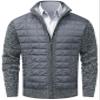 VtuAOL Men's Slim Zip Up Sweater Thick Knitted Casual Cardigan Sweaters with Pockets Dark Grey US 2XL view 1
