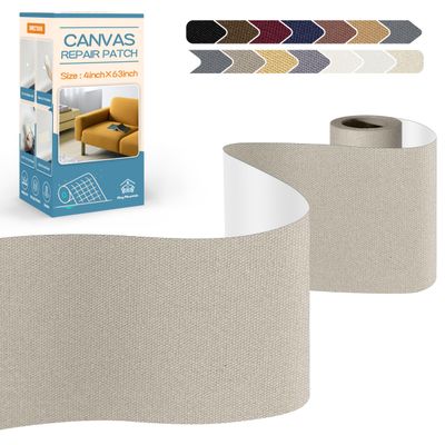 KING MOUNTAIN Canvas Repair Tape,Outdoor Gear Patch, 463 Inches,Waterproof,Self-Adhesive for Repairing Boat Covers,Sun Shades,Sofas,Tents,Lounge Chairs,Awnings (Grey2.0)