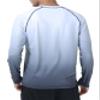 Satankud Men's Long Sleeve Swim Shirts Rashguard UPF 50+ UV Sun Protection Shirt Athletic Workout Running Hiking T-Shirt Swimwear (White Gradient Grey,3X-Large) view 3