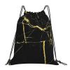 Woidxzxza Luxe Black And Gold Marble Drawstring Backpack Sports Gym Sack Sackpack String Bag Cinch Bag For Sport Yoga Travel Shopping Womens Mens view 1