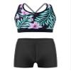 winying Kids Girls 2Pcs Tankini Tracksuit Sport Gymnastics Crop Top with Shorts Swimsuit Swimwear Activewear Black 12 Years view 1