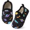 XIHALOOK Cozy Wool House Slippers for Toddler Boys Girls Winter Indoor Household Shoes Universe Planet, 8.5-9 Toddler view 1