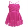 vastwit Kids Girls Glittery Mesh Ballet Latin Dance Leotard Spaghetti Shoulder Straps Gymnastics Dresses Rose D 10 Years view 1