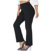 Agenlulu High Waisted Dress Pants for Women Bootcut Elastic Waist Pull On Black Work Slacks for Women Business Casual Trendy view 2