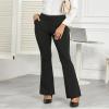 Agenlulu High Waisted Dress Pants for Women Bootcut Elastic Waist Pull On Black Work Slacks for Women Business Casual Trendy view 3