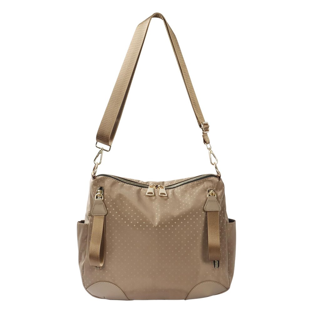 PAKFIEKS Women Nylon Crossbody Bag Hobo Tote Bag Large Capacity Anti-theft Lightweight Travel Shoulder Bag (Khaki)