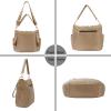 PAKFIEKS Women Nylon Crossbody Bag Hobo Tote Bag Large Capacity Anti-theft Lightweight Travel Shoulder Bag (Khaki) view 3
