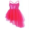 vastwit Kids Girls Sequined Mesh Tutu Dresses Figure Ice Skating Outfits Sleeveless Leotards Romper Rose B 7-8 Years view 1