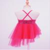 vastwit Kids Girls Sequined Mesh Tutu Dresses Figure Ice Skating Outfits Sleeveless Leotards Romper Rose B 7-8 Years view 4