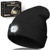 HEYAXA Unisex LED Beanie with Light, Rechargeable Headlamp Hat, Valentines Day & Birthday Gifts for Men Women, Husband, Warm Knitted Cap White Elephant Gifts for Dad Adults Teens Men Women Him view 1