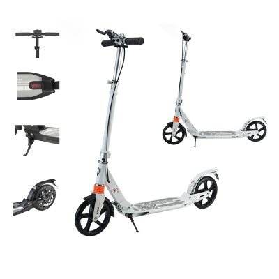 GLDDFDG Scooter for Kids Ages 8-12 & Scooter for Teens 12 Years and Up- Big Wheel Scooter for Stability - Adjustable Handlebar and Height- Foldable Kick Scooter Adult - for Riders Up to 220 Lbs,White