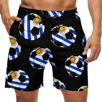 Uruguay Soccer Mens Swim Trunks Quick Dry Beach Shorts Casual Sports Board Shorts Swimwear with Pocket S