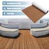 X AUTOHAUX 94.49"x35.43" EVA Faux Teak Decking Sheet Mat Non-Slip Self-Adhesive for Boat Yacht Marine Deck Pad RV Car Trunk Flooring Carpet Brown Black view 2