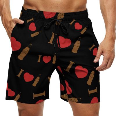 I Love Coke Mens Swim Trunks Quick Dry Beach Shorts Casual Sports Board Shorts Swimwear with Pocket M