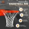 Basketball Rim, Heavy Duty Basketball Rim Replacement - Universal 18 Inch Breakaway Rim and Net,Professional Double-Spring Backboard Rims For In-Ground and Wall-Mounted Basketball Hoops Indoor Outdoor view 4
