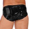 Agoky Men's Shiny Metallic Underwear Bulge Pouch Swim Briefs Trunks Elastic Waistband Underpants Black Large view 2