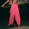 Akivide Womens Cotton Linen Baggy Wide Leg Pant High Waisted Loose Flowy Beach Summer Palazzo Trouser with Pockets view 2