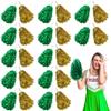 Lovecheer 24PCS Green and Gold Metallic Pom Poms with Handle - Cheering Squad Team Spirit for Party, Dance, Sports, Gifts view 1