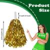 Lovecheer 24PCS Green and Gold Metallic Pom Poms with Handle - Cheering Squad Team Spirit for Party, Dance, Sports, Gifts view 2