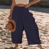 Akivide Womens Cotton Linen Baggy Wide Leg Pant High Waisted Loose Flowy Beach Summer Palazzo Trouser with Pockets view 3