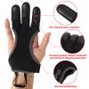SPG Archery Glove Finger Guard - 3 Finger Archery Gloves Protector Recurve Compound Bow Shooting Hunting Protective Gear Accessories for Men Women Youth Kids (Black, S) view 2