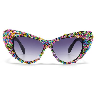 bullabulling Oversized Colorful candy donut sunglasses Cat Eye Large Lens Cake Praty Sunglasses UV400 Protection (cateye)
