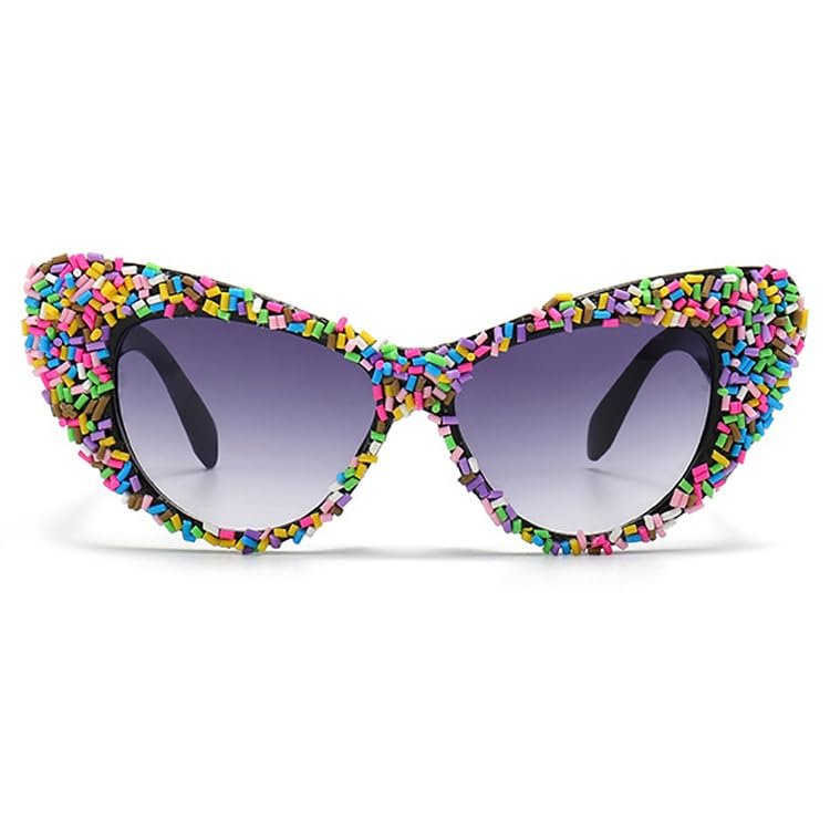 bullabulling Oversized Colorful candy donut sunglasses Cat Eye Large Lens Cake Praty Sunglasses UV400 Protection (cateye)