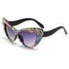 bullabulling Oversized Colorful candy donut sunglasses Cat Eye Large Lens Cake Praty Sunglasses UV400 Protection (cateye) view 2