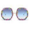 bullabulling Oversized Colorful candy donut sunglasses Cat Eye Large Lens Cake Praty Sunglasses UV400 Protection (round) view 2