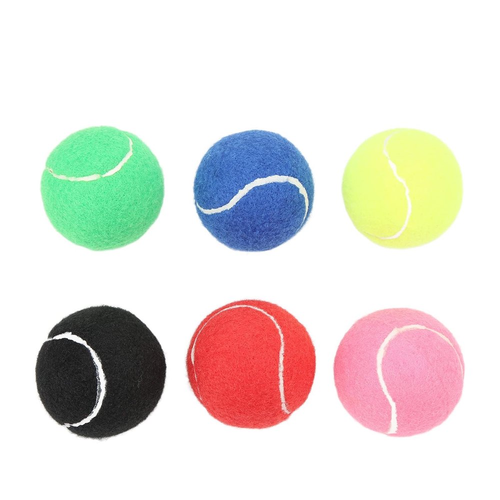 HUAOSN 6Pcs Tennis Training Balls, Rubber Material Tennis Ball Set, Waterproof Versatile Multicolor Tennis Balls Set for Various Venues
