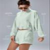 altiland Women's UPF 50+ Sun Protection Cropped Zip Up Jackets for Athletic Workout Running Cool Feeling (Cream Green, M) view 2