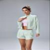 altiland Women's UPF 50+ Sun Protection Cropped Zip Up Jackets for Athletic Workout Running Cool Feeling (Cream Green, M) view 4