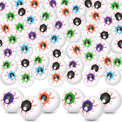 Leitee 60 Pcs Halloween Eyeballs Plastic Scary Fake Eye Balls for Craft Realistic Table Tennis Eyeballs Horror Props Colored Table Tennis Ball for Adult Halloween Party Decoration(1 Inch,Colorful)