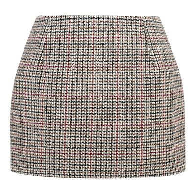Tweed Skirt for Women 2023 High Waisted Pencil Fall Winter Short Mini Plaid Skirts, Grid Multicolor, L