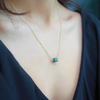 ABSHEL Emerald Necklace for Women, Premium Gold Cube Necklaces for Women - Tarnish Free 18K Gold Vermeil Certified S925 Classic Statement Gold Jewelry for Women - Mothers Day Gifts for Mom Wife view 4