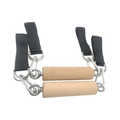 Pull up Handles Pull up Grips Strength Training Exerciser Unisex Wood Sticks Hand Grips with Straps for Strength Training Gym Workout