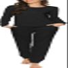 Ekouaer Womens Pajama Set Long Sleeve Sleepwear Round Neck Nightwear Soft Pjs Lounge Sets with Pockets Black Large view 1
