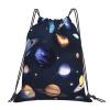 Planets Stars And Milky Way Galaxy Unisex Simple Leisure Drawstring Bag,Gym Drawstring Bags,Outdoor Portable Backpack Storage Bags view 1