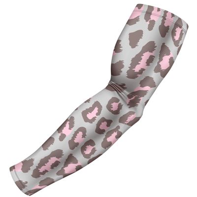 B-Driven Sports Pro-Fit Compression Arm Sleeve for Baseball, Basketball, Football - Muscle-Tendon, Bruising Reduction - Athletic, Men, Women, Youth, Kids - Pink Leopard XS (A) - 1 Pc