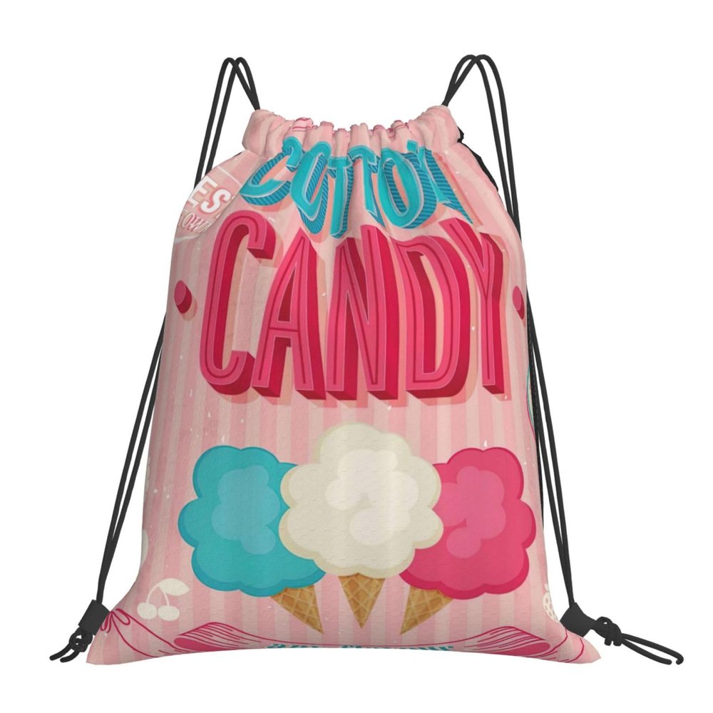 Cotton Candy Unisex Simple Leisure Drawstring Bag,Gym Drawstring Bags,Outdoor Portable Backpack Storage Bags
