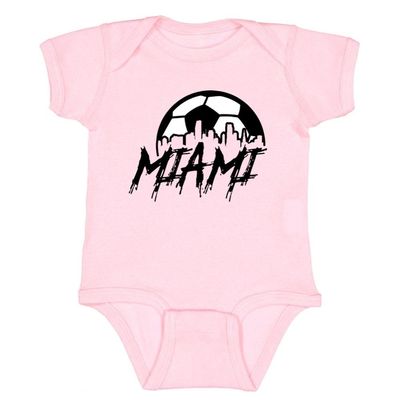 Xtreme Apparrel Miami Skyline Kid's Bodysuit for Soccer Fans (Pink, 18M)